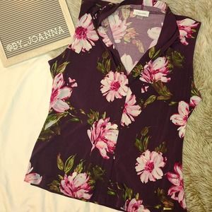 *CALVIN KLEIN* Pull Over Faux Button Down